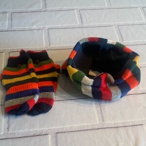 GAP Kids Multicolor Striped Mittens and Neck Warmer